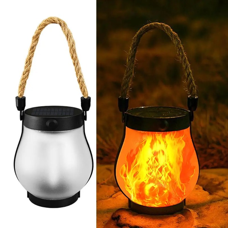 Rope Light Decoration - 태양열 불꽃 램프 USB 충전식 캠핑