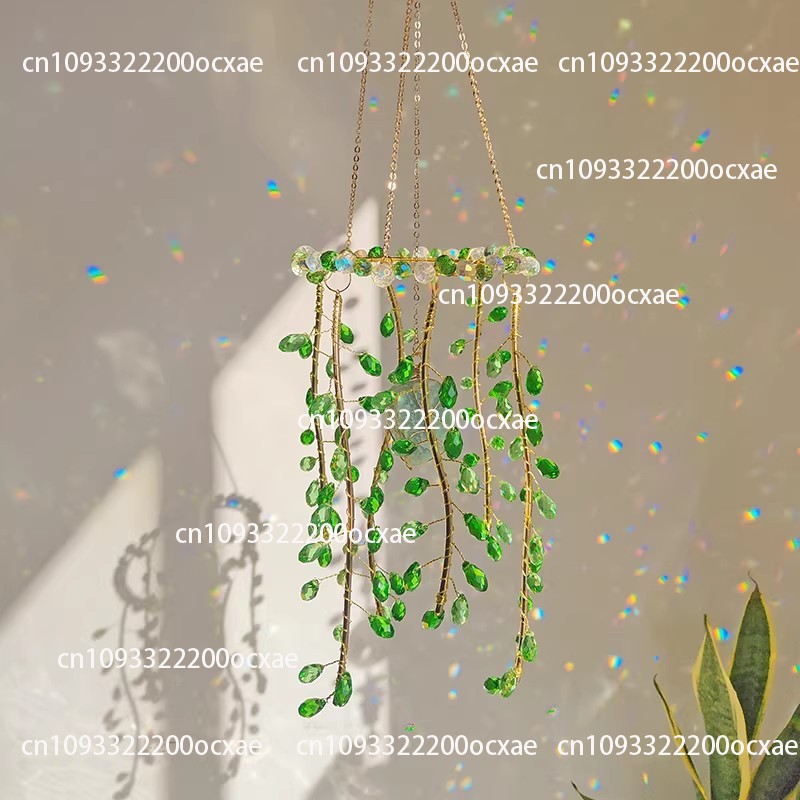 Crystal Sun Catcher - 크리스탈 유리 펜던트, 선캐쳐 펜던트, 녹색