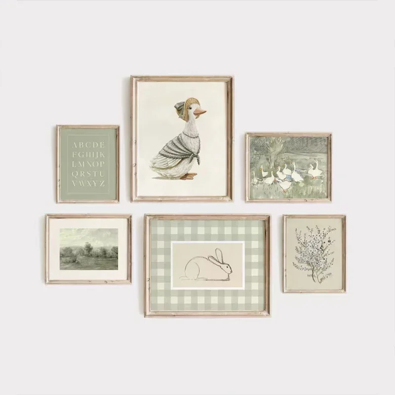 Home Decor Green - 그린 보헤미안 유아실 갤러리 벽 포스터