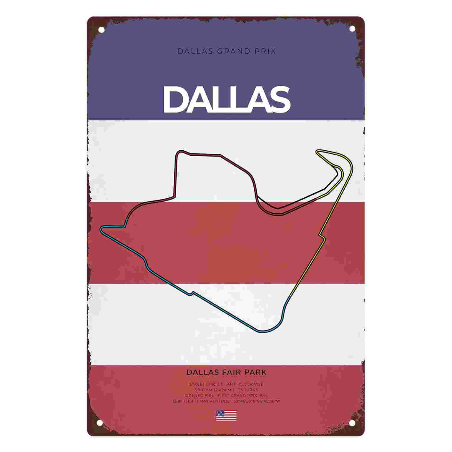 Home Decor Dallas - 2D 플랫 1개입 달라스 그랑프리 서킷
