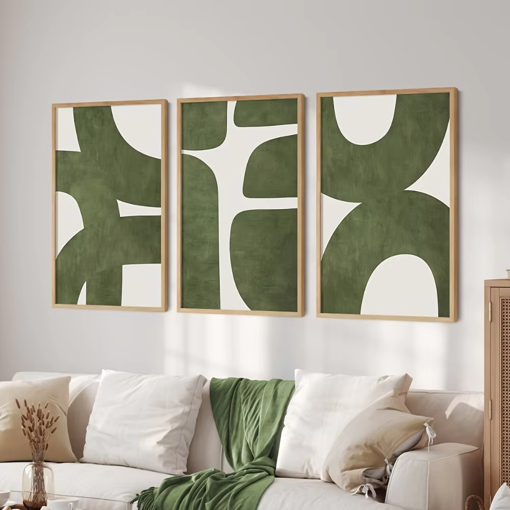 Home Decor Green - 3Pcs 프레임리스 미드 센추리 모던 미니멀리스트