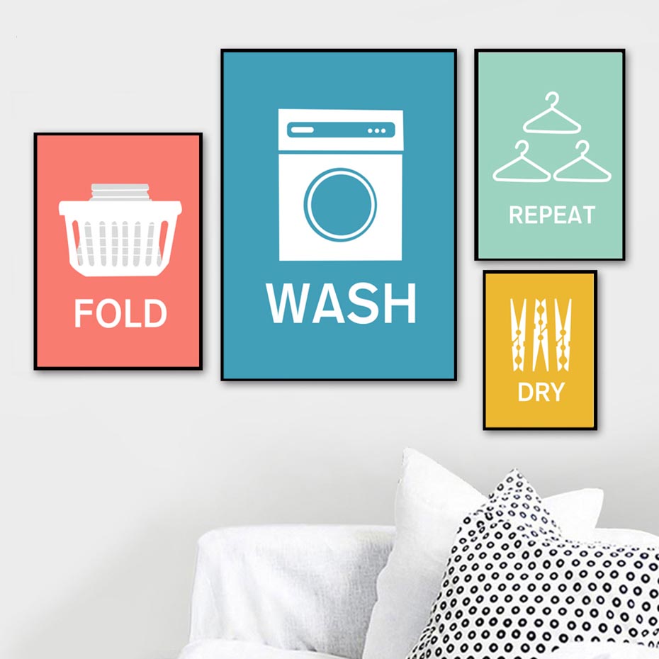 Home Decor Quotes On Wall - 북유럽 포스터 프린트 워시 폴드 반복