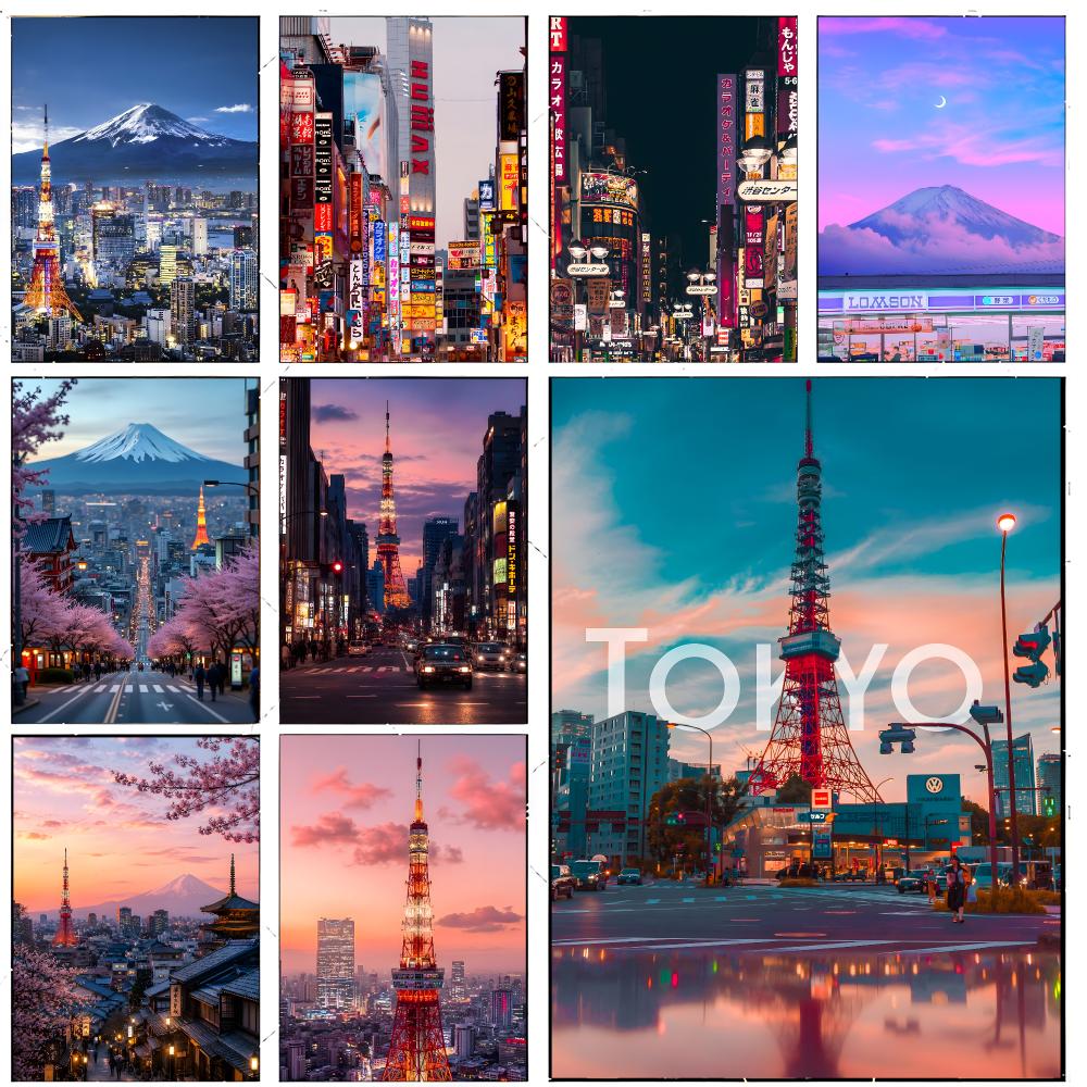 Home Decor Tokyo - 아트워크 시티 T-도쿄 모던 시티 포스터