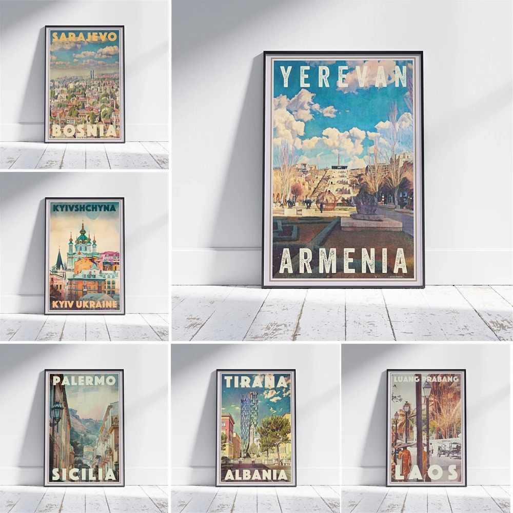 Home Decor Yerevan - 아르메니아 여행 빈티지 예레반 인쇄 티라나