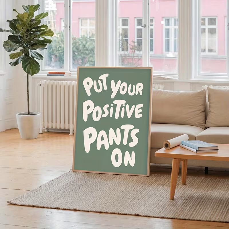 현대적인 그린 컬러의 긍정적인 명언을 담은 벽 예술 프 - Home Decor Quotes On Wall 리뷰 및 가격