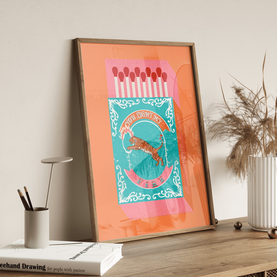 당신은 내 불을 밝힙니다 오렌지 성냥갑 벽 아트 인쇄  - Home Decor Reviews 리뷰 및 가격
