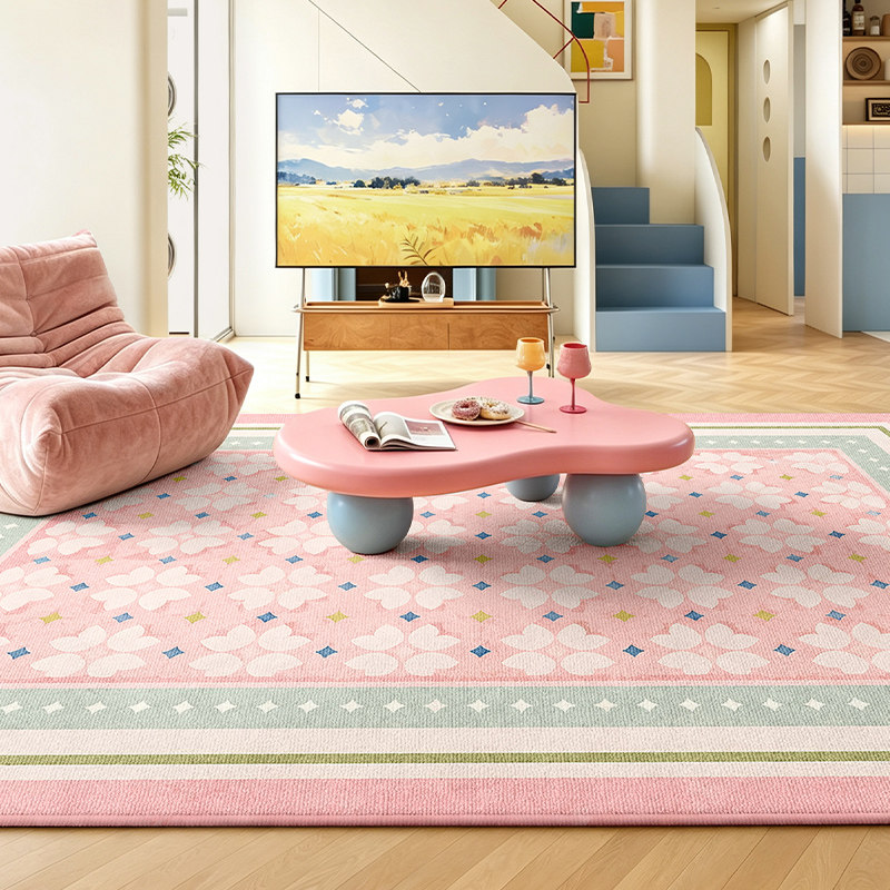 넓은 공간 침실 장식 핑크 카펫 도파민 색상 거실용 카 - Home Decor Dopamine 리뷰 및 가격