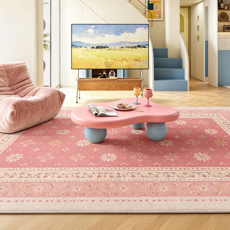 넓은 공간 침실 장식 핑크 카펫 도파민 색상 거실용 카 - Home Decor Dopamine 리뷰 및 가격