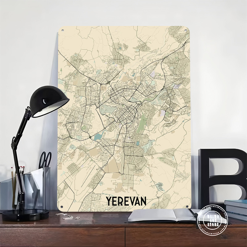 예레반 도시 지도 틴플레이트 포스터 맞춤형 벽 장식 빈 - Home Decor Yerevan 리뷰 및 가격