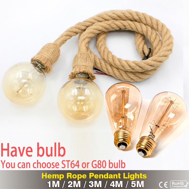 레트로 대마 로프 펜던트 조명 AC90-260V 빈티지 - Rope Light Decoration 리뷰 및 가격
