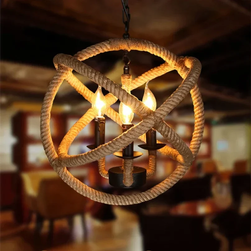 산업 소박한 펜던트 조명, 대마 로프 실내 램프 파라  - Rope Light Decoration 리뷰 및 가격