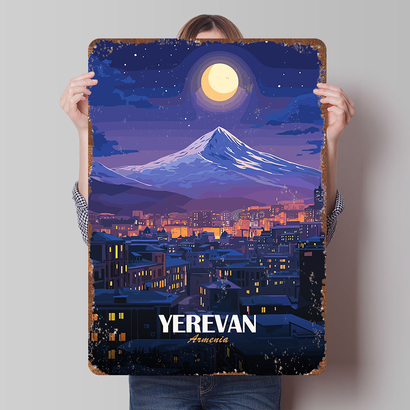 예레반 아르메니아 야경 금속 포스터 맞춤형 벽 장식 레 - Home Decor Yerevan 리뷰 및 가격