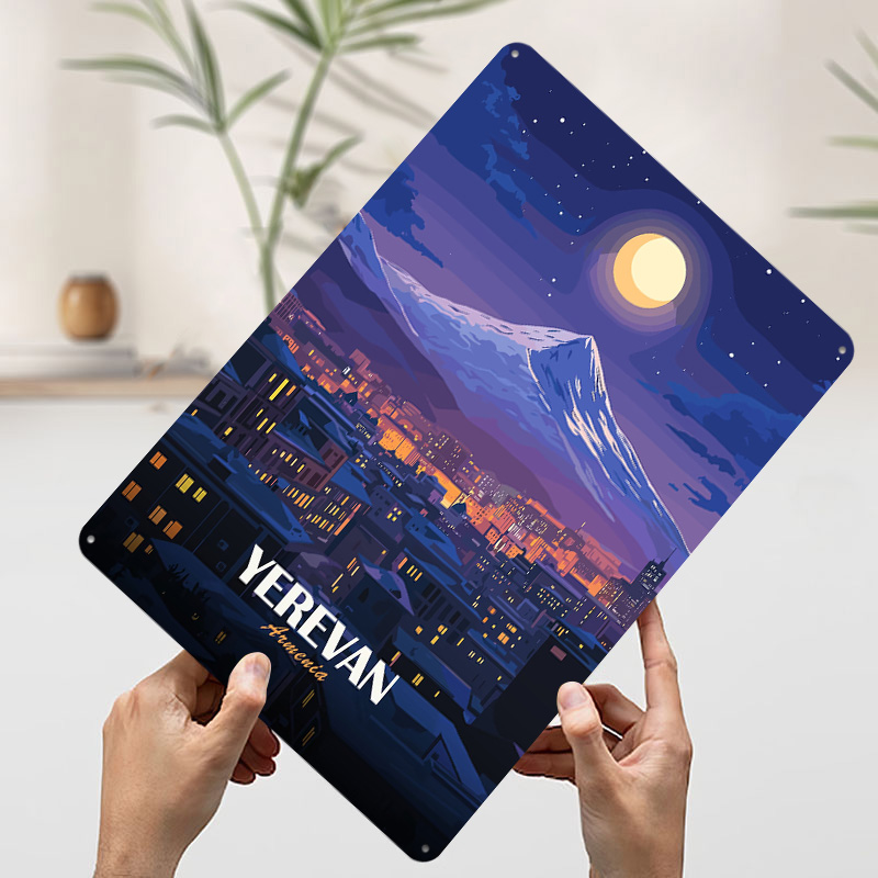 예레반 아르메니아 야경 금속 포스터 맞춤형 벽 장식 레 - Home Decor Yerevan 리뷰 및 가격