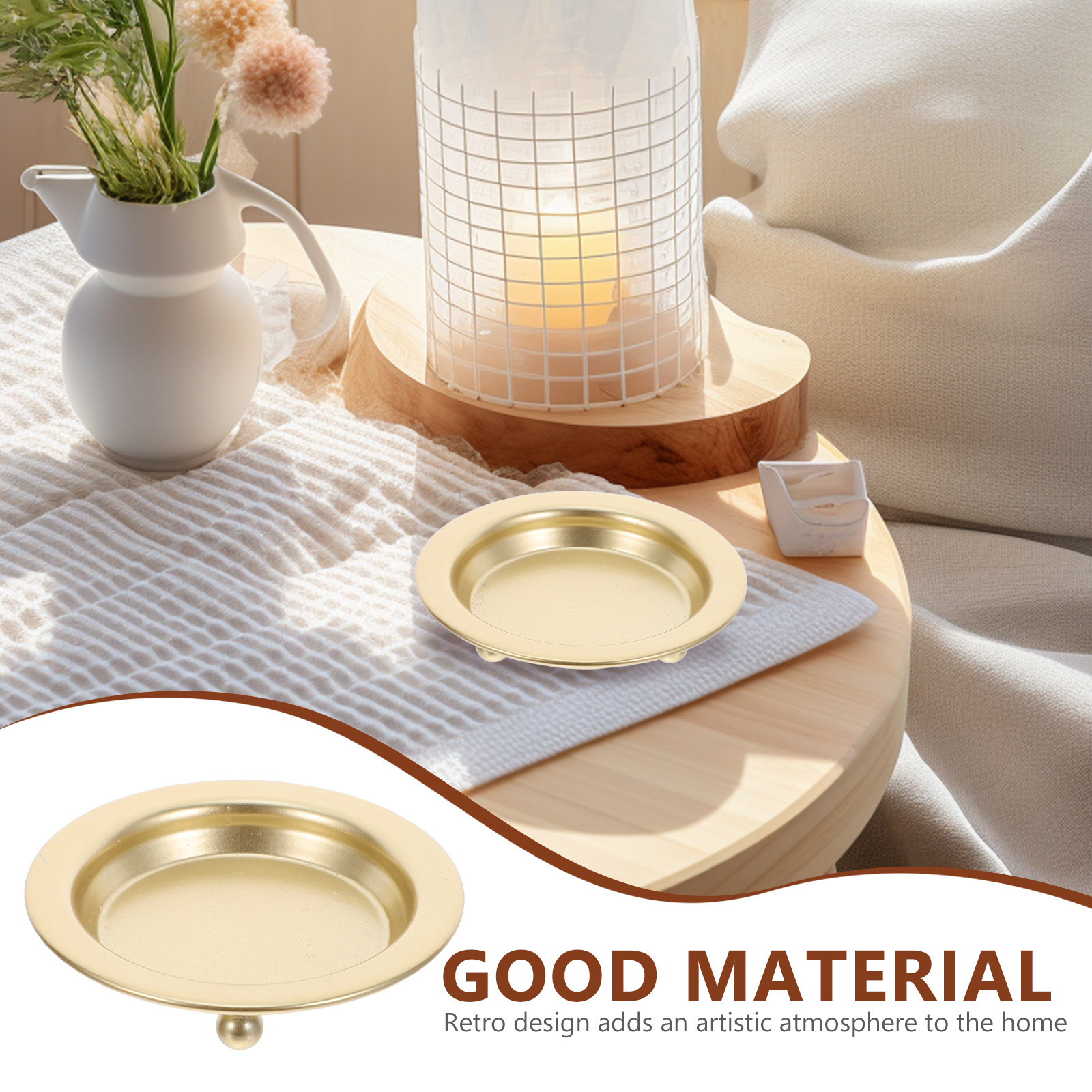 4개 세트 빈티지 홀더 세트 골드 철제 원형 도자기 접 - Home Decor Gold 리뷰 및 가격