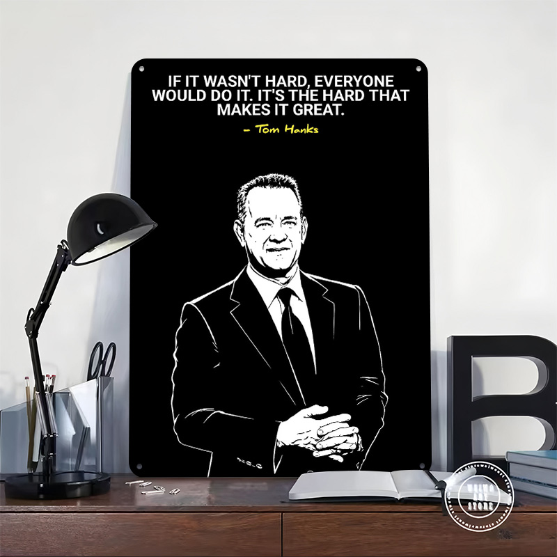 톰 행크스의 열심히 일하라는 말을 담은 3D 프린팅 질 - Home Decor Quotes On Wall 리뷰 및 가격