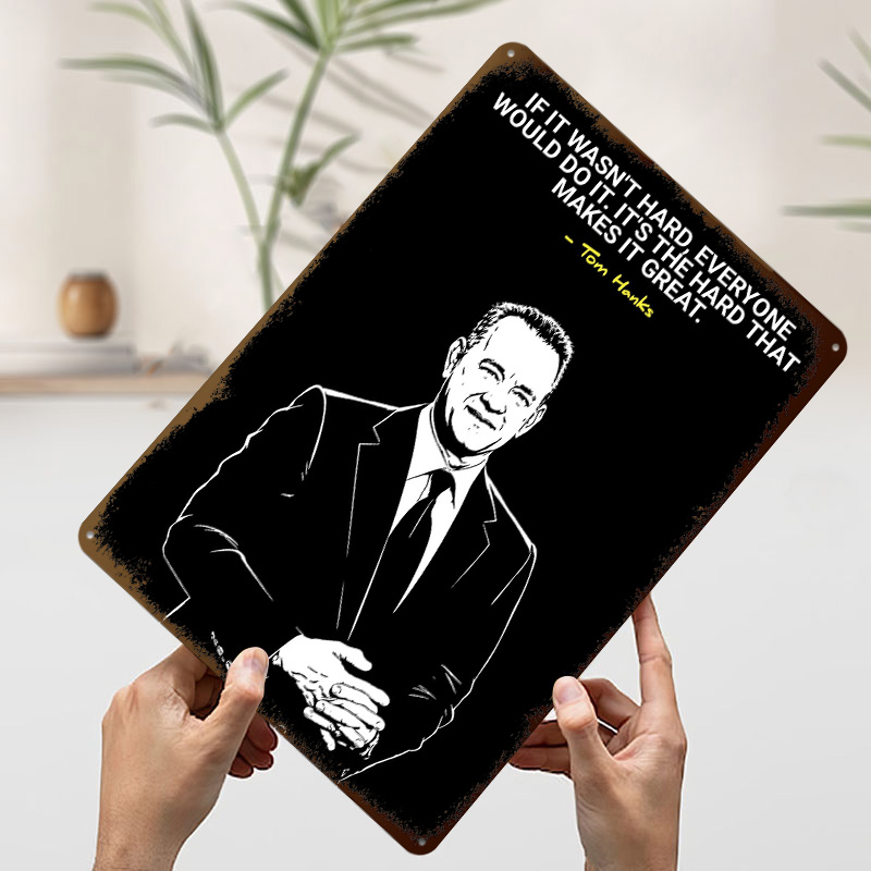 톰 행크스의 열심히 일하라는 말을 담은 3D 프린팅 질 - Home Decor Quotes On Wall 리뷰 및 가격