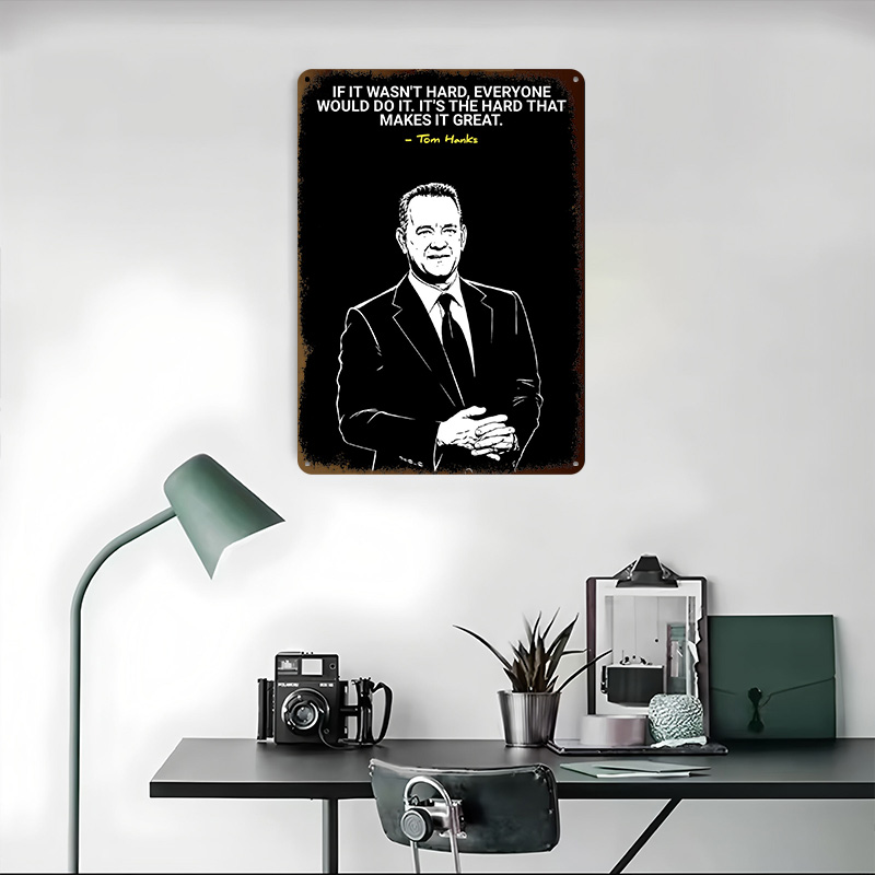 톰 행크스의 열심히 일하라는 말을 담은 3D 프린팅 질 - Home Decor Quotes On Wall 리뷰 및 가격