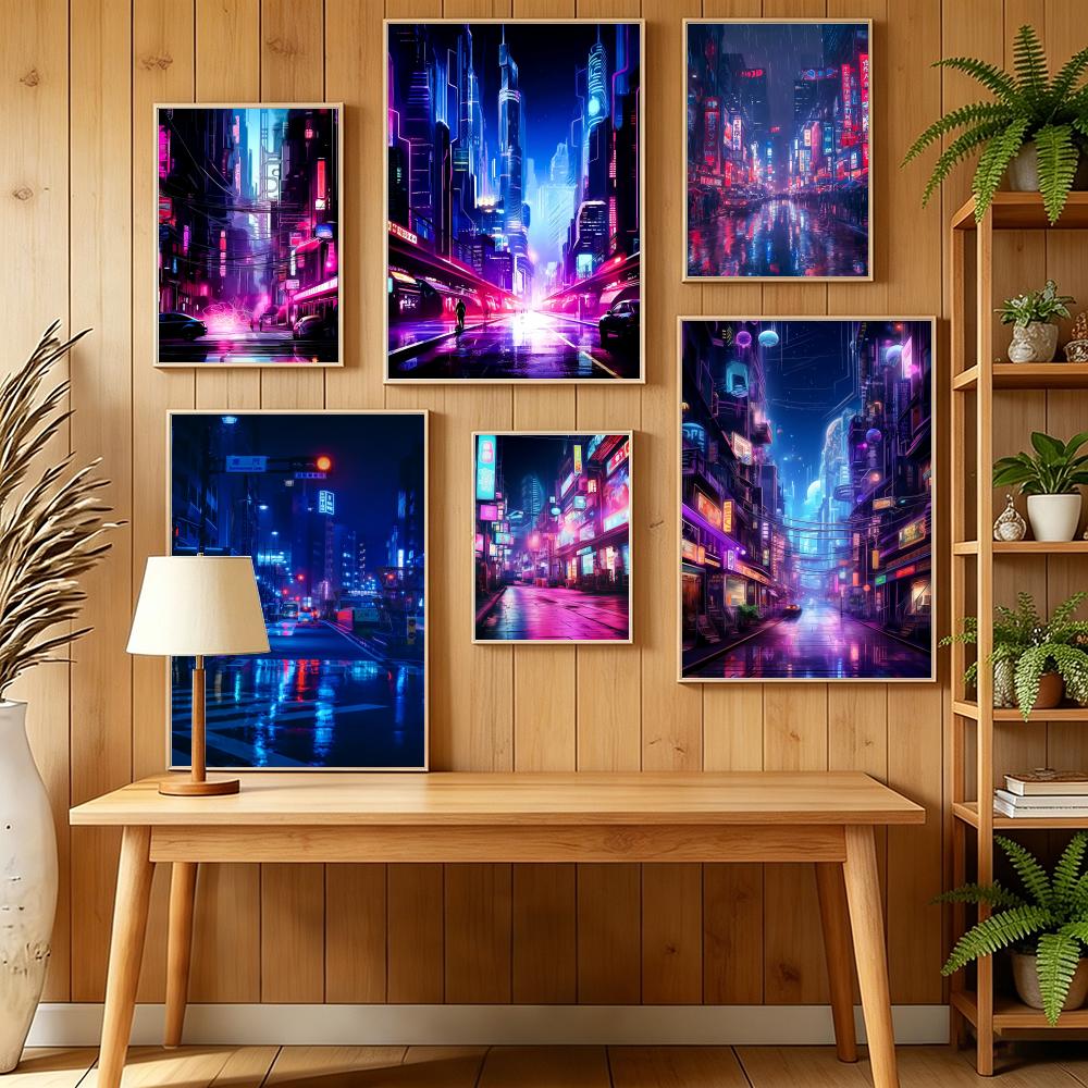 도쿄 네온 미래지향적 도시 거리 포스터 HD 자체 접착 - Home Decor Tokyo 리뷰 및 가격