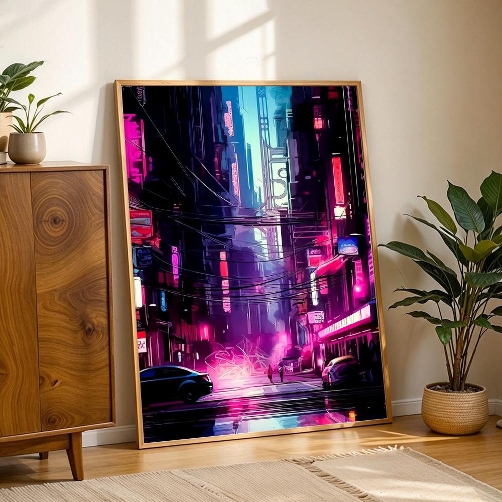 도쿄 네온 미래지향적 도시 거리 포스터 HD 자체 접착 - Home Decor Tokyo 리뷰 및 가격
