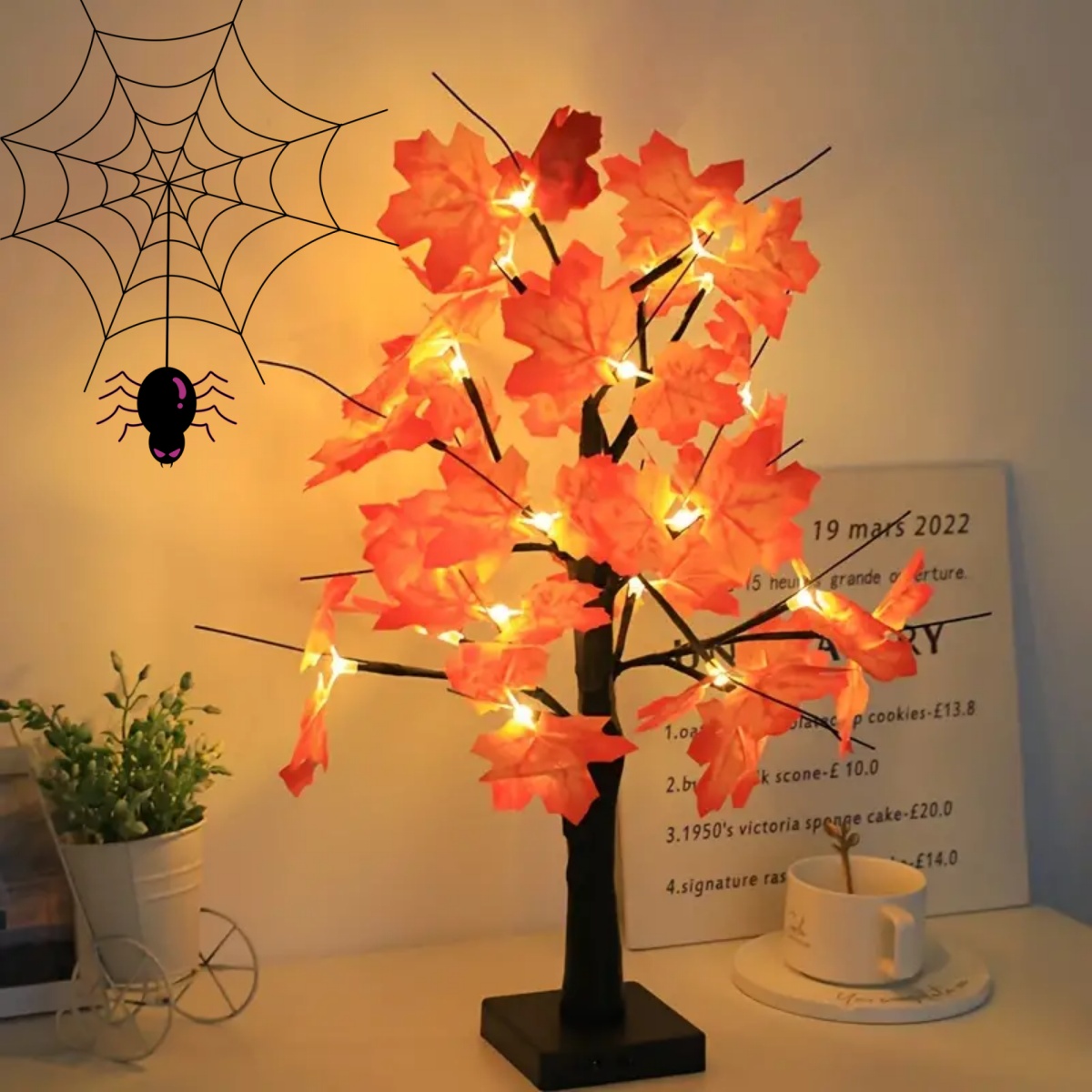 24 LED 인조 검은 자작나무 조명 DIY 가지 테이 - Home Decor Fallout 4 리뷰 및 가격