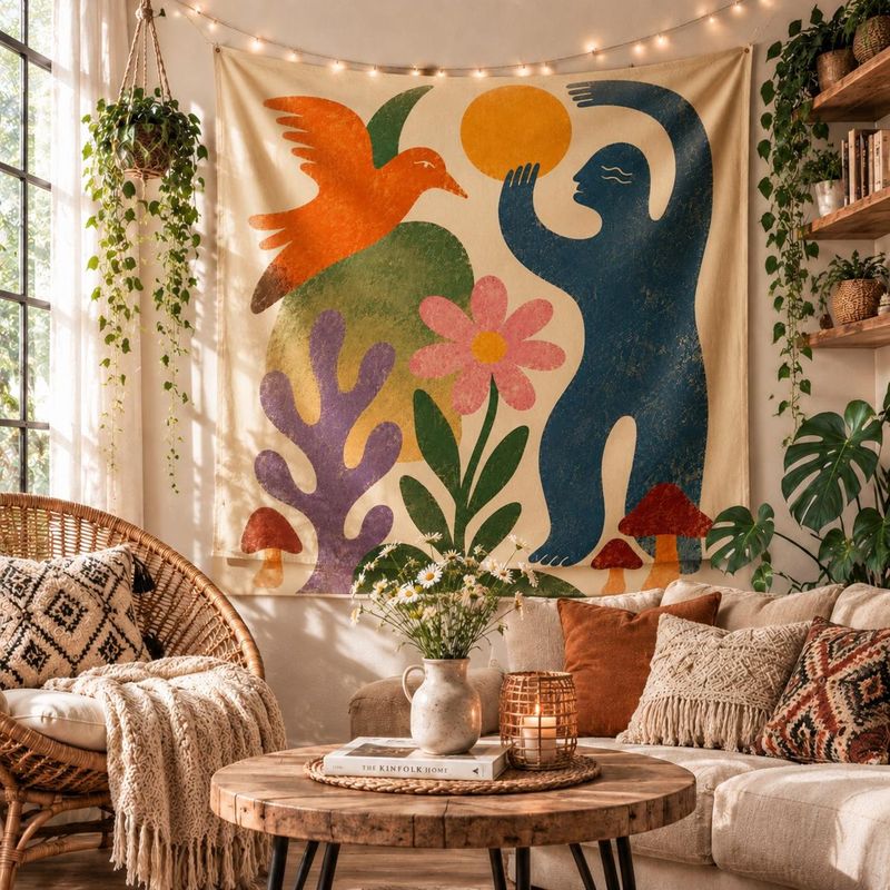 VIKAMA 벽걸이 태피스트리, 보헤미안 스타일의 나무 - Home Decor Quotes On Wall 리뷰 및 가격