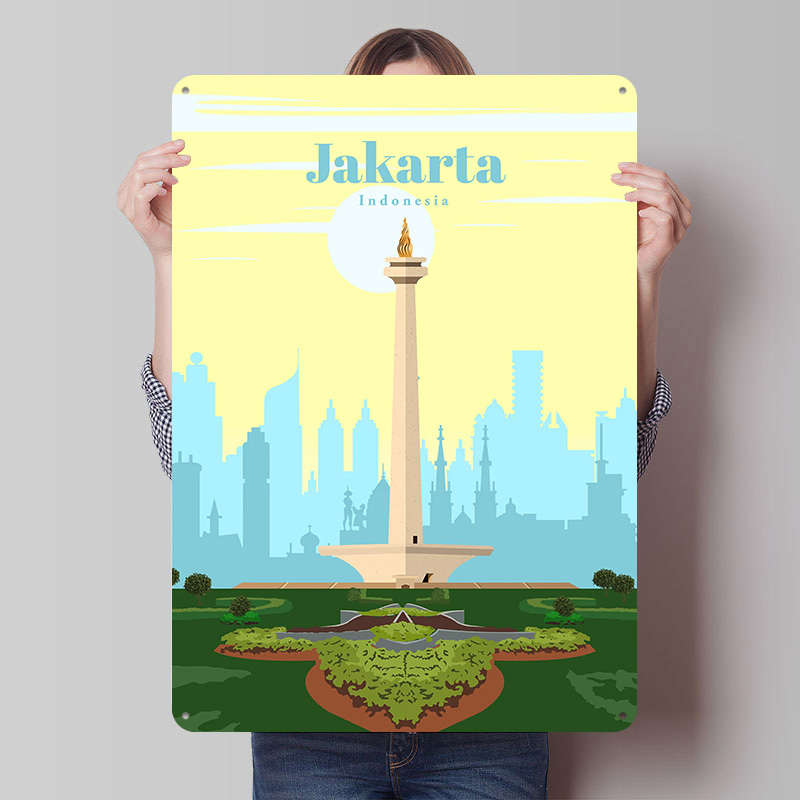자카르타 여행 포스터 맞춤 제작 레트로 벽 장식 빈티지 - Home Decor Jakarta 리뷰 및 가격