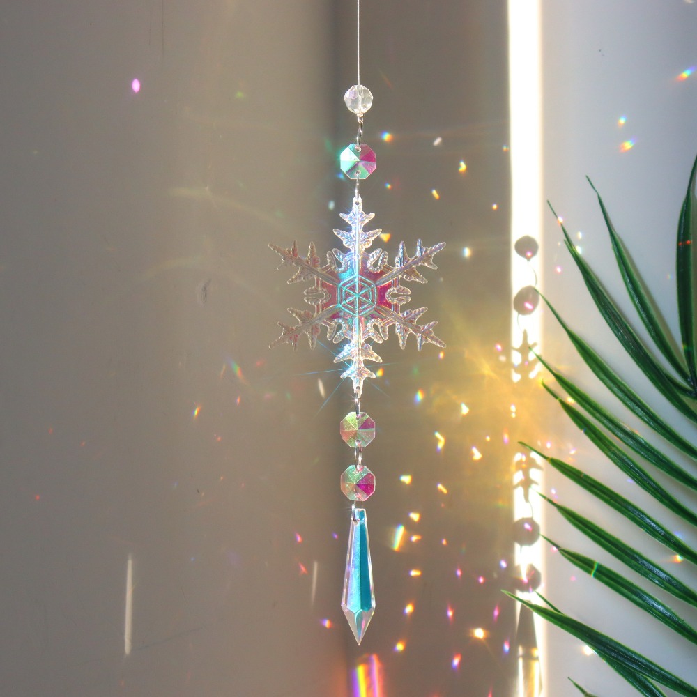 귀여운 크리스마스 눈꽃 크리스탈 AB 컬러 선물 선캐쳐 - Crystal Sun Catcher 리뷰 및 가격