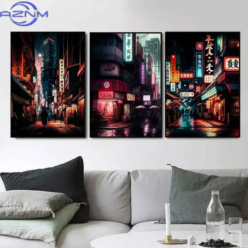 팝 네온 일본 도쿄 도시 풍경 포스터 인쇄 미학 자연  - Home Decor Tokyo 리뷰 및 가격