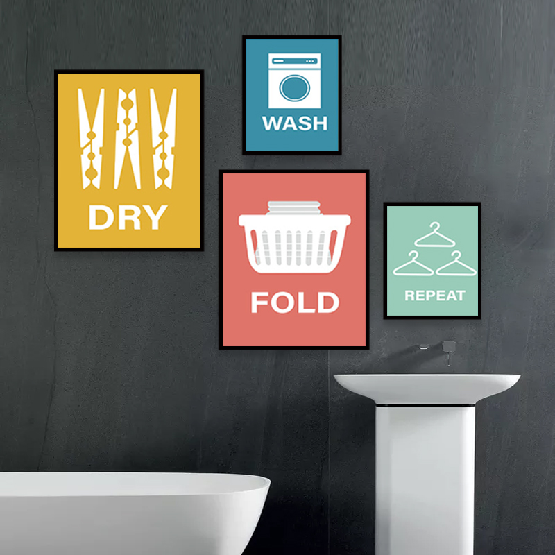 북유럽 포스터 프린트 워시 폴드 반복 드라이 견적 캔버 - Home Decor Quotes On Wall 리뷰 및 가격
