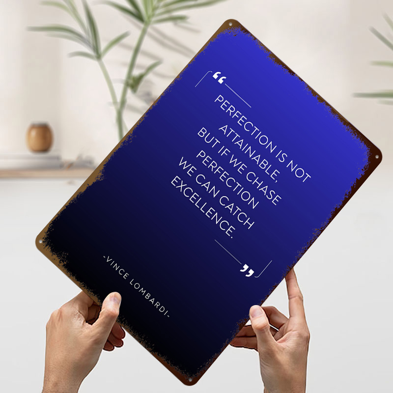 빈스 롬바디의 '완벽주의' 명언 금속 포스터, 팬과 애 - Home Decor Quotes On Wall 리뷰 및 가격