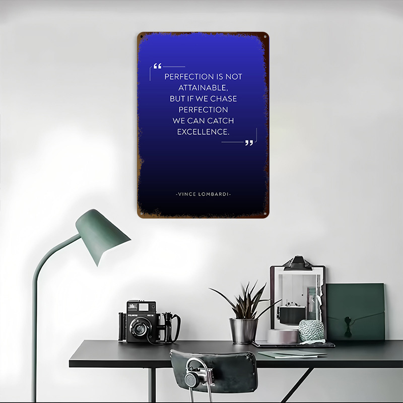 빈스 롬바디의 '완벽주의' 명언 금속 포스터, 팬과 애 - Home Decor Quotes On Wall 리뷰 및 가격