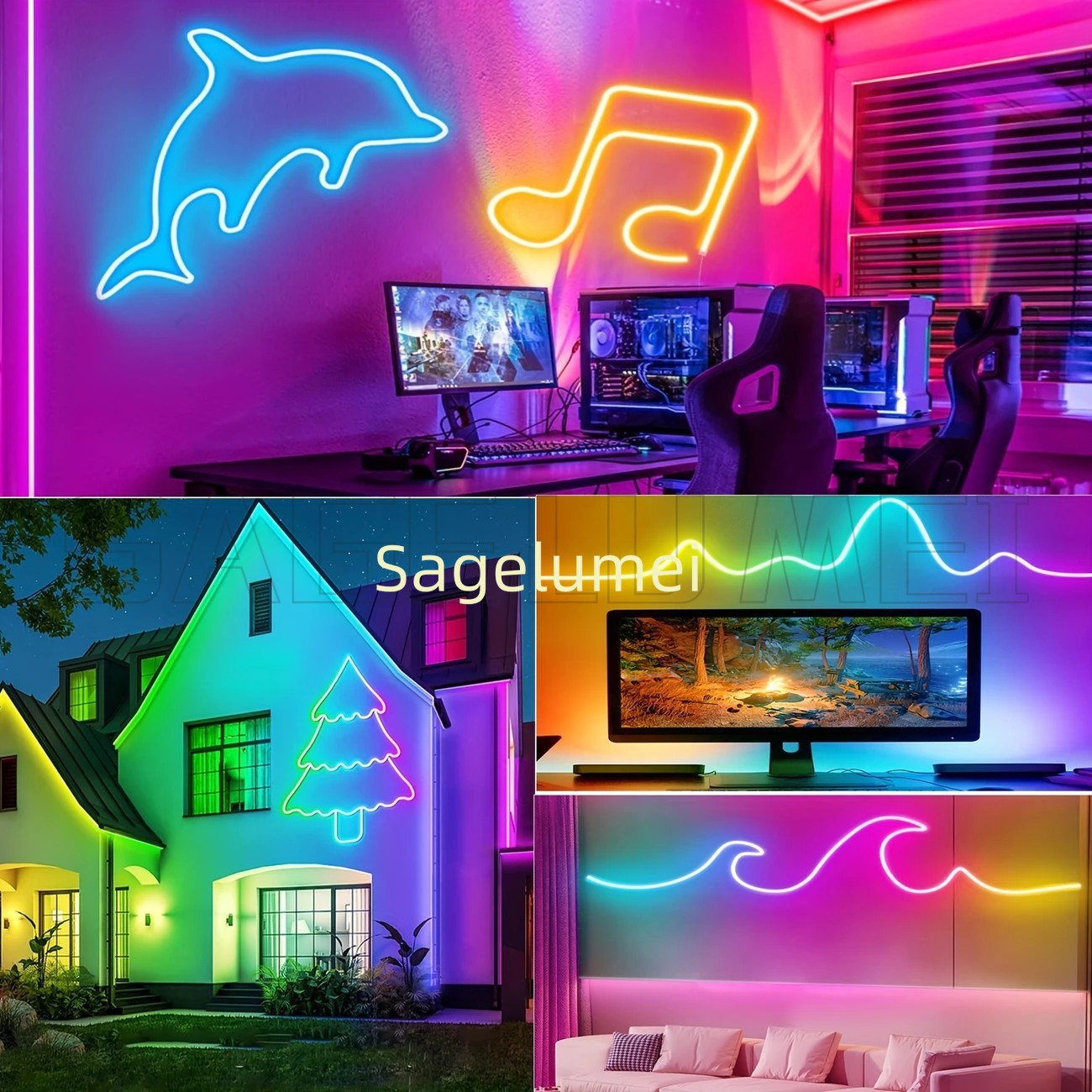 360 글로우 라운드 RGB 네온 LED 직조 스트립  - Rope Light Decoration 리뷰 및 가격