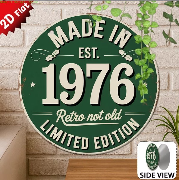 1976년 제작 레트로 스타일 2D 평면 원형 금속 간 - Home Decor Green 리뷰 및 가격