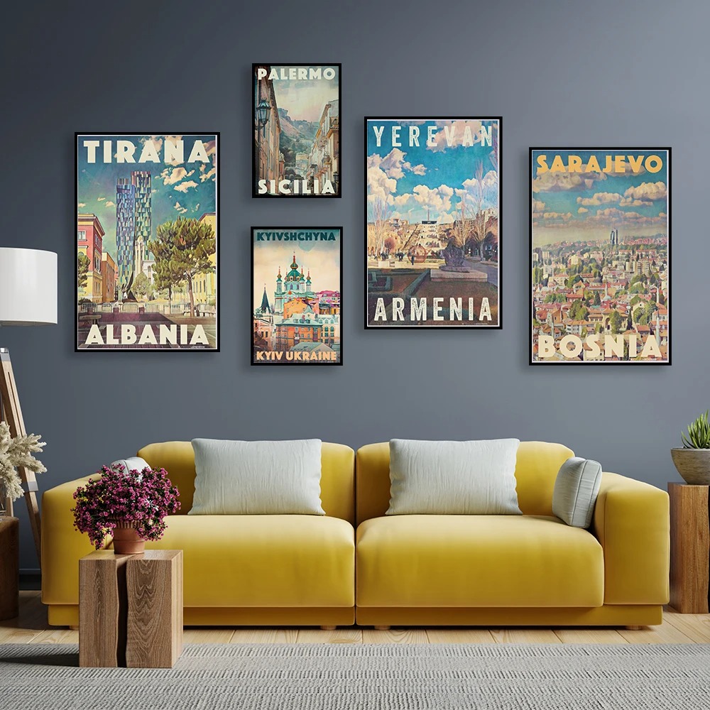 아르메니아 여행 빈티지 예레반 인쇄 티라나 알바니아 여 - Home Decor Yerevan 리뷰 및 가격